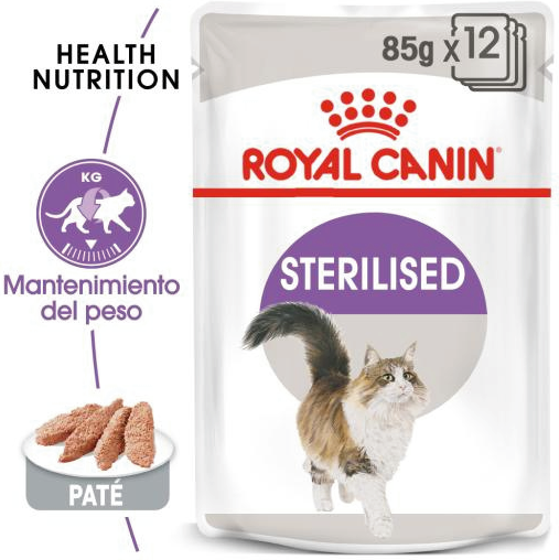 Alimento Humedo Para Gatos Royal STERILISED 85GR X12