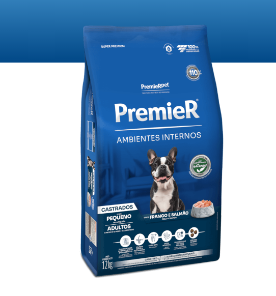 PremieR® Ambientes Interiores Perros Adultos Talla Pequeña Pollo y Salmón Castrados 12kg