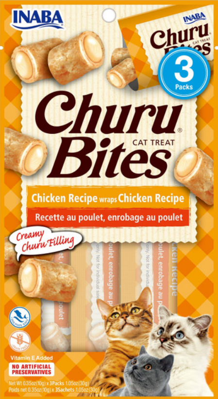 Churu Bocaditos de pollo para gatos , paquete de 3