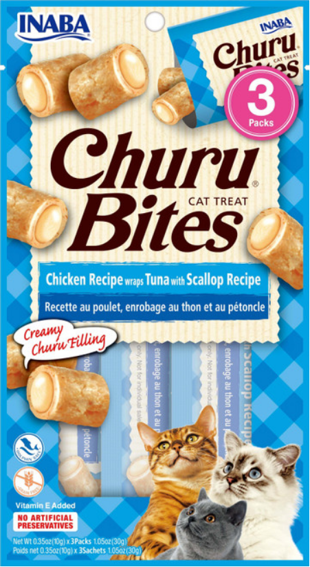 Churu Bocaditos de atun para gatos , paquete de 3
