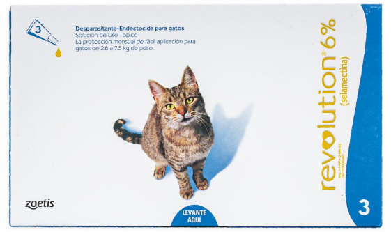 REVOLUTION AZUL 6% 0,75ml  Gatos desde 2,6 - 7,5 kg